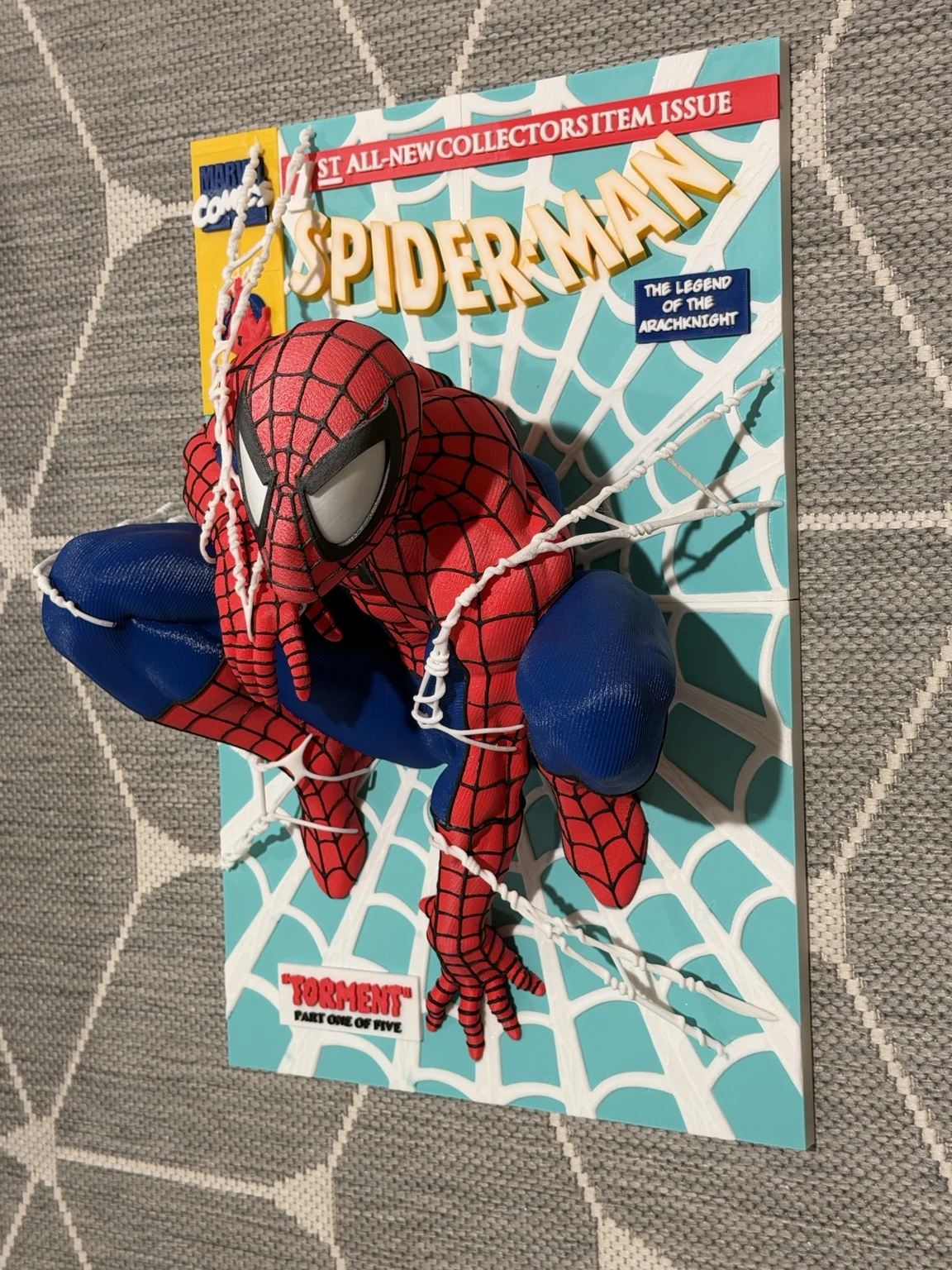 3D-gedrucktes Spider-Man-Comic-Diorama – Ansicht von oben