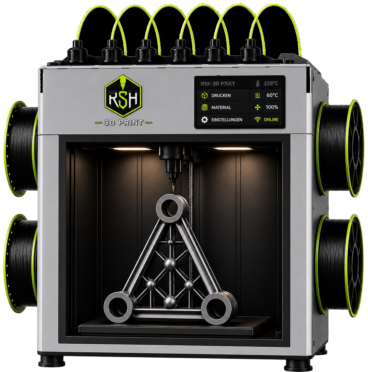 RSH 3D-Druck Fertigungsmaschine mit Bauteil